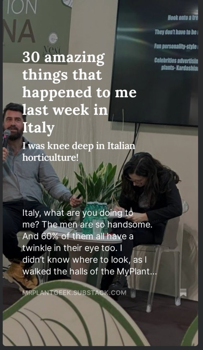 30 amazing things that happened in Italy last week.. open.substack.com/pub/mrplantgee…
