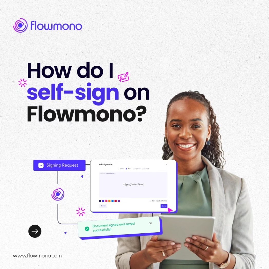 Flowmonoinc's tweet photo. Sign like the boss that you are😎

Flowmono's Self-Signing feature is here to simplify your life. 

Sign documents yourself quickly and securely and send them to anyone right from your Flowmono account.

Try it and start free for 14-day now!

Visit us at https://t.co/WlTxKTZaYl https://t.co/P4XfLvF9w5
