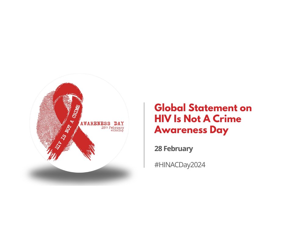 READ! #HINACDay2024 GLOBAL STATEMENT On this HIV Is Not A Crime Awareness Day, we call upon governments, policymakers, advocates, healthcare providers, and communities worldwide to take action! Today, February 28th, the HIV JUSTICE WORLDWIDE coalition commemorate #HIV is Not A…