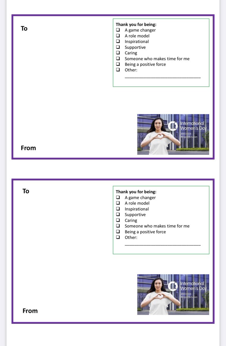 #Women’sHistoryMonth March 2024, incl. #IWD2024 

Women’s history should be a thread throughout curriculums, but here are some ways to celebrate and raise the profile of women’s history during this month. 🧵

1. Thank you cards - pupils/staff to complete and send