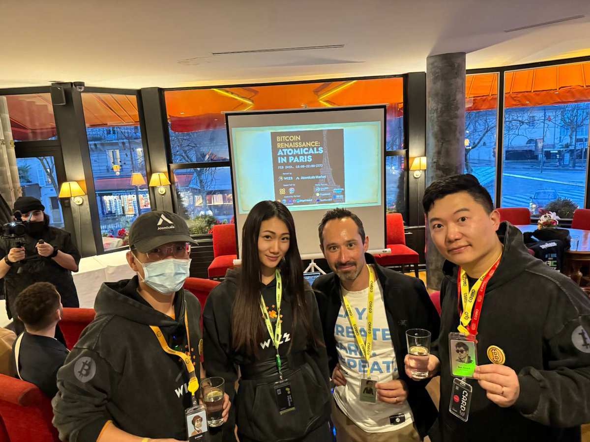 wizzwallet's tweet photo. 🧙‍♀️🧙‍♀️A heartfelt thank you to our incredible speakers for sharing valuable insights at #NFTParis #atomicalsinparis ! 
Special recognition to @atomicalsxyz, the visionary behind the #Atomicals Protocol, for delivering an outstanding speech on #Atomicals!
🎁🎁 Now, the moment you've been waiting for – the Quark Duck NFT @QuarkDuck (https://t.co/oMXzXxumHQ) winners! 
We drew winners based on the last 4 digits of wallet addresses of #WizzWallet:
8SK3
F9PP
AWRC
F853
UN66
F235
M9A3
YPP9
40K2
WWKJ
WLAM
RNT8

Congrats! DM us and leave your full address to claim your prizes. Big thanks to all participants! 🚀