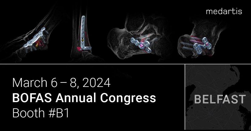 We are thrilled to connect with Foot and Ankle surgery experts at the BOFAS annual Meeting and explore the latest trends. Pass by our booth #B1 and share your experiences. See you in Belfast #footandankle #BOFAS #orthopedics