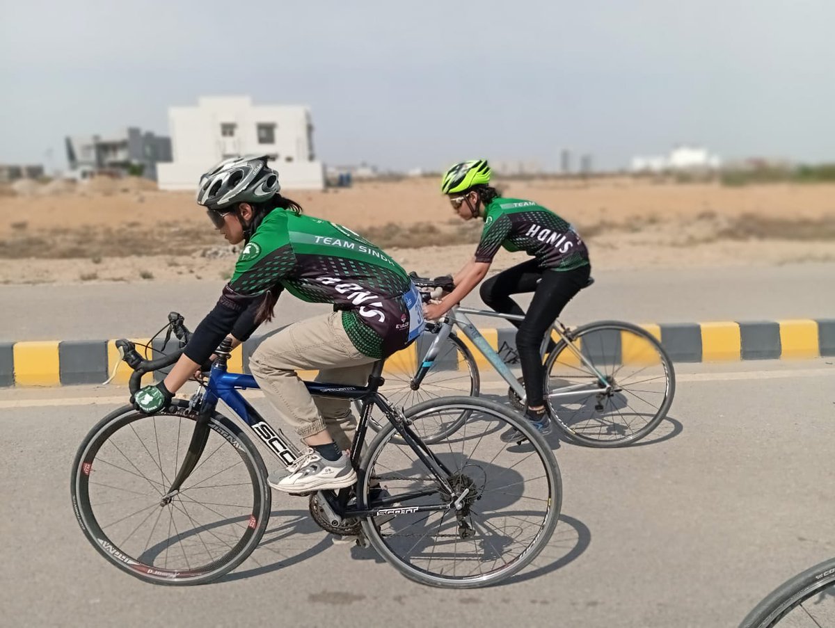 Lyari_GirlsCafe's tweet photo. 8th National Road Championship Organized by: Pakistan Cycling Federation.
Five cyclists from Lyari Girls Cafe representing Sindh are ready for the final rounds.
Final Rounds of Back-to-Back action coming up! https://t.co/eTaz3dqB57