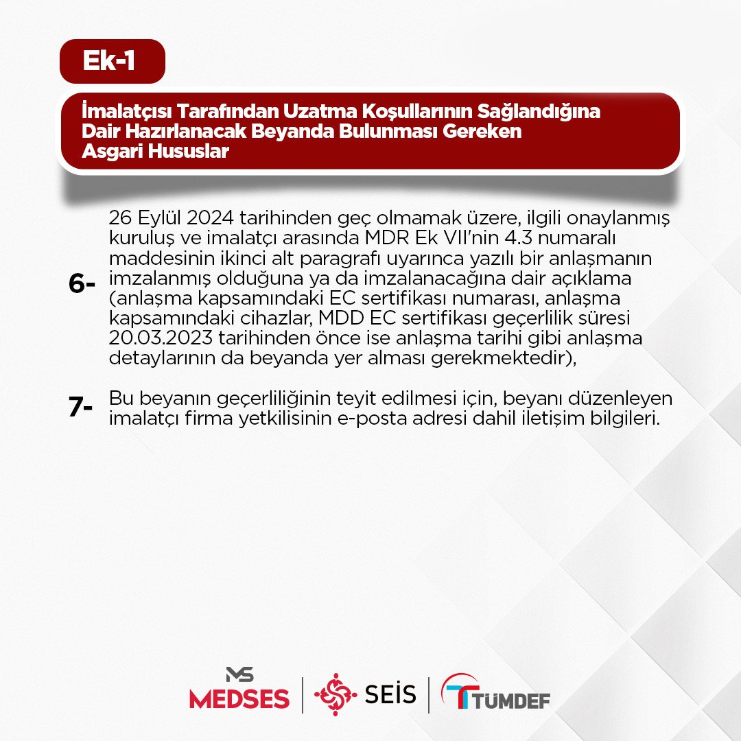 Tıbbi cihazlar için süre uzatımı başvurusu esnasında istenen belgelerden biri olan ve üretici tarafından düzenlenmesi gereken "Üretici Beyanı" belgesi nedir?

<a href="/lemeoz/">Levent Mete Özgürbüz</a> <a href="/trseis/">SEİS</a> <a href="/tumdef/">TÜMDEF</a>