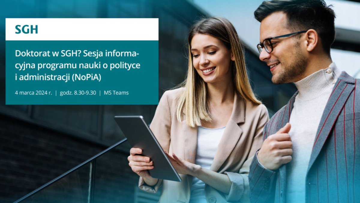 #Doktorat w <a href="/SGHWarsaw/">SGH w Warszawie</a>? Szczegóły o tym, co i jak, i dlaczego warto, już w #poniedziałek 04-03-2024 [⏱️08:30‼️]
➡️sgh.waw.pl/wydarzenia/dok… <a href="/LewickiJacek/">Jacek Lewicki</a> <a href="/MartaPachockaEU/">Marta Pachocka (former @EUMIGRO)</a>  #PhD #doktorat #politics #publicpolicy #PoliticalScience <a href="/UACES/">UACES</a>