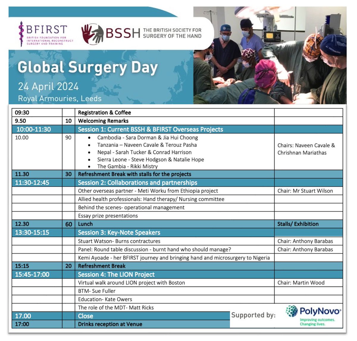 Come join us for a day packed full of great speakers and exciting talks! If you have an interest in Global Health, this is an event not to miss! 🌎

<a href="/BSSHand/">British Society for Surgery of the Hand</a> 
<a href="/BFIRSTraining/">BFIRST</a> 
<a href="/bfirst_trainees/">BFIRSTrainees</a>