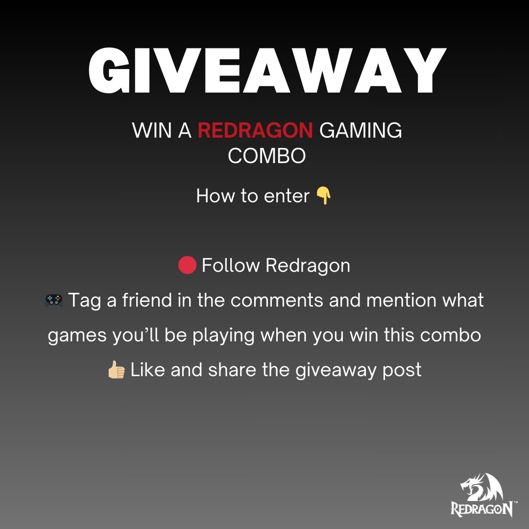 Level up your gaming experience with our LEAP YEAR FLASH GIVEAWAY! 🎮🔥 

Enter for a chance to win a Redragon gaming combo 💥

The winner will be announced 💥TOMORROW 💥