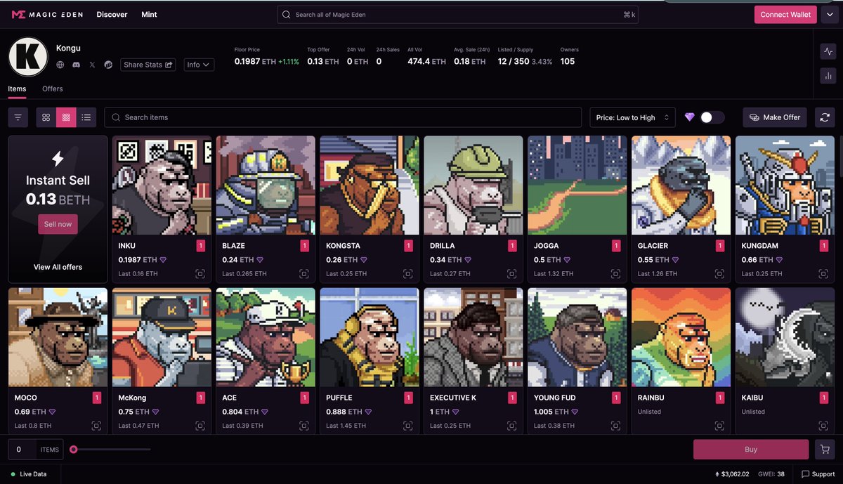 Kongu 🤝 Magic eden 

Kongu is proud to announce that our preferred MP is Magic eden and encourage all our members and future members to trade on ME.

Unfortunately due to how our contract was written we're unable to block trading on other platforms.