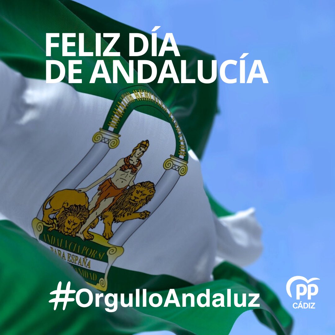 Orgullosos de nuestra tierra y de su gente, luchadora y auténtica. Orgullosos de nuestra bandera y su historia. Orgullosos hoy y siempre de #Andalucía ¡Feliz día de Andalucía! #OrgulloAndaluz @ppandaluz @ppcadiz