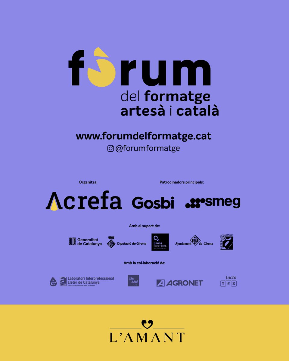 Forumformatge's tweet image. "La història de les nostres formatgeres" amb @trinigilbert a l'Espai Fòrum del #ForumFormatge!

🧀 No et perdis aquesta fascinant taula rodona on es parlarà sobre el paper fonamental de les dones formatgeres.  

📅 03/03 - 18h a 19h
📍 Espai Fòrum, Passeig de la Devesa