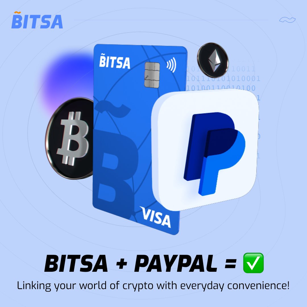 Linking your world of crypto with everyday convenience! 💳 Yes, you can  absolutely associate your Bitsa card with your PayPal account and use it as  your default payment method.