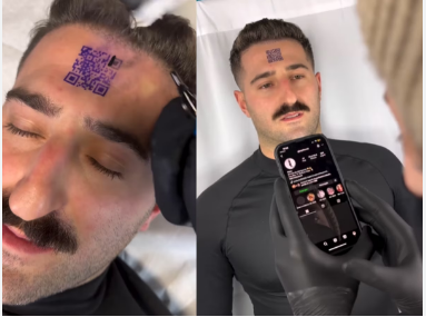 Newsonindia24x7's tweet photo. Man tattoos QR code on forehead; public seeks motive behind action
Readmore:
https://t.co/hk6fxaLDNW
#QRCode #Tattoo #Offbeat #ViralNews #entertainmentnews #FlashFeeds #LatestNews #newsinshort https://t.co/XqklNDax3J