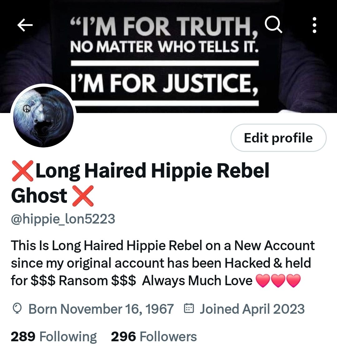 🙏❤️✌️❤️❤️❤️❤️❤️❤️ *** Just incase you might be missing me ... *** I have temporarily moved to another account until I find away to better secure this account [This new account is Heavily #XCensored & #XShadowban] Always Much Love ❤️❤️❤️ x.com/hippie_lon5223…