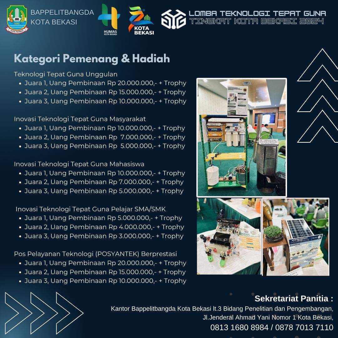 Yuks ikuti lomba Teknologi Tepat Guna Tingkat Kota Bekasi Thn 2024