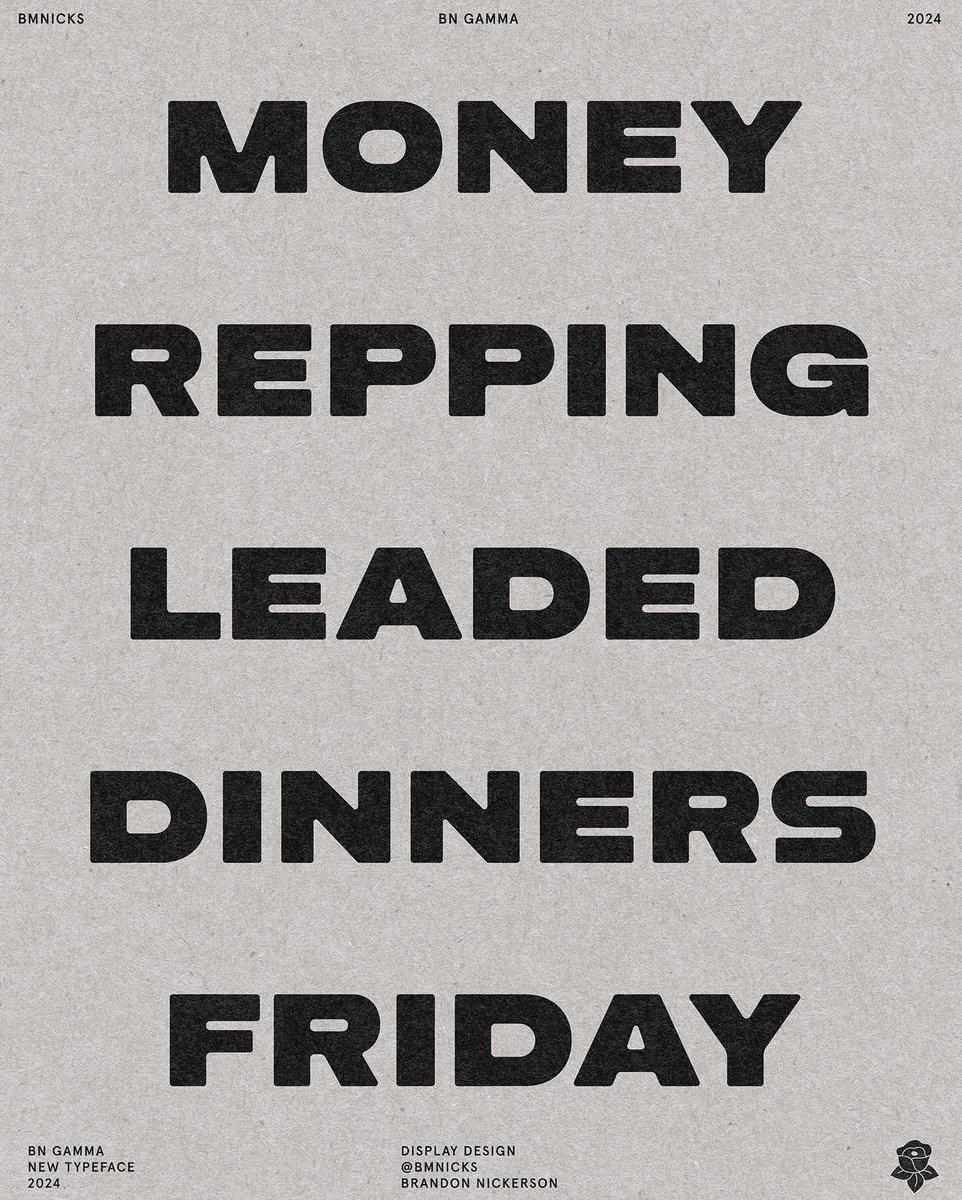 logos_ai's tweet image. @bmnicks
Introducing BN Gamma! A new industrial all-caps typeface that’s FREE only for a limited time. Also, it doesn’t hurt to pick up another BN typeface or two if you like what you see ;).

#font #fontdesign #fontstyle #typedesign #freefont #typography #graphicdesigncommunity