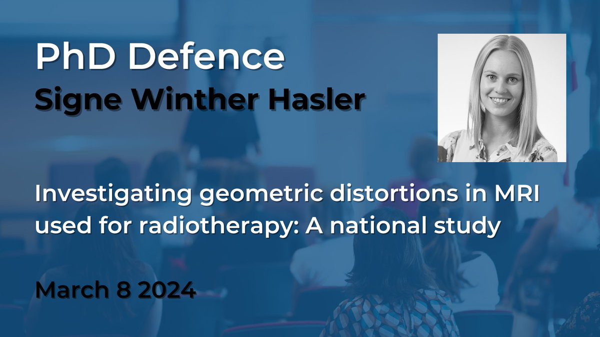 DCCC_Radiotherapy (@dccc_rt) on Twitter photo Interesting #PhD defence coming up🎓On March 8, Signe Winther Hasler will defend her PhD thesis on geometric distorsins in #MRI used for #radiotherapy. The defence takes place <a href="/OncoCareOUH/">Onkologisk Afdeling R, OUH</a>.
Virtual participation is possible. Find the invitation here:
straaleterapi.dk/en/news-events… Interesting #PhD defence coming up🎓On March 8, Signe Winther Hasler will defend her PhD thesis on geometric distorsins in #MRI used for #radiotherapy. The defence takes place <a href="/OncoCareOUH/">Onkologisk Afdeling R, OUH</a>.
Virtual participation is possible. Find the invitation here:
straaleterapi.dk/en/news-events…