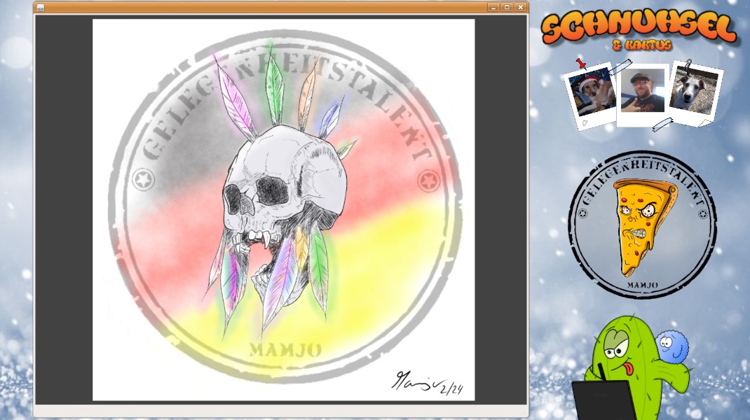 Crazy_Mamjo's tweet photo. #032 Gekritzel am Morgen vertreibt Kummer und Sorgen ^^ - 28-02-2024 . . . Migrääääääne #comic #cartoon #skizze #indianer #skull #schädel #feder #mamjo #twitch #twitchlive #twitchstream #federn https://t.co/Evr7YYA6Hx https://t.co/7OmJ60YujN