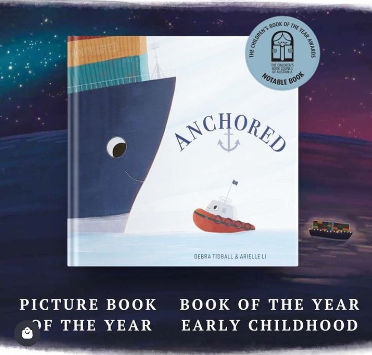 Toot toot! Well this is nice!! My little Ship and Tug made it on to TWO <a href="/TheCBCA/">The CBCA</a> Notable lists!! Does that mean I get two stickers on the cover?? 

Thanks Team Anchored: <a href="/arielle_art/">Arielle Li | Illustrator</a> <a href="/EK_Books/">EK Books</a> and <a href="/TheCBCA/">The CBCA</a> - and thanks <a href="/CBCANSW/">CBCA NSW Branch</a> for putting on a great celebration last night 😁