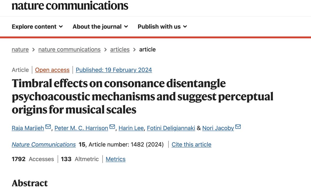 Happy to share our recent mega-paper on consonance! nature.com/articles/s4146…