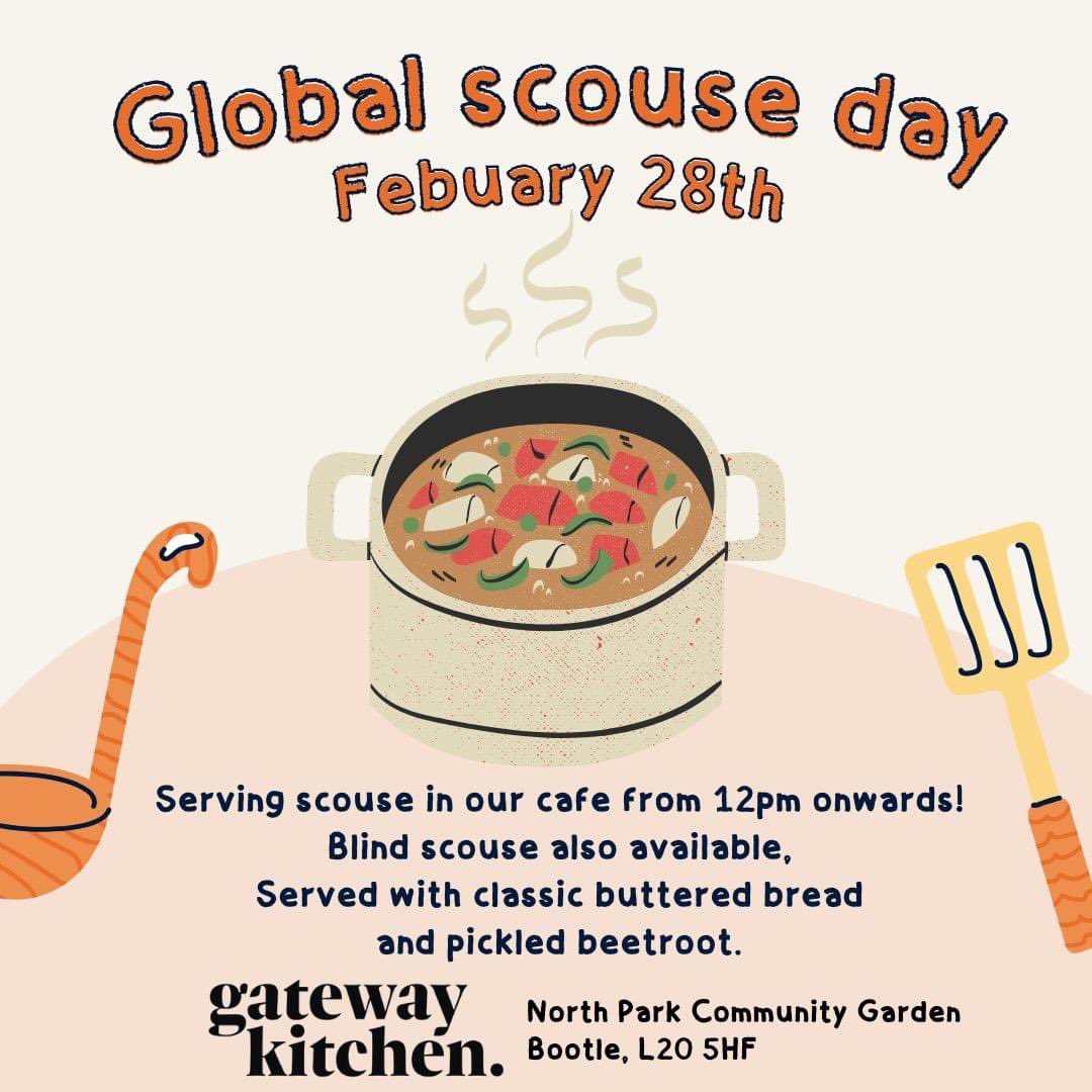 It’s gonna be a cold wet one today so perk yourself up by grabbing a bowl of your favourite local delicacy 😋
Scouse served from 12pm at #GatewayKitchen #northparkcommunitygarden