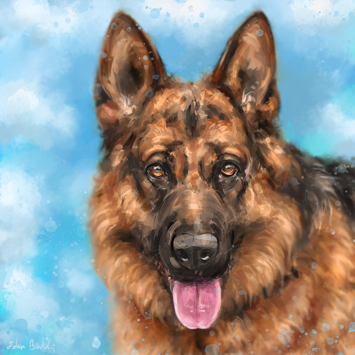DigiDogP's tweet photo. This adorable German Shepherd painting, is available on my @Etsy gallery as a print. Get it here https://t.co/WyXPnn0eHM

#dog #art https://t.co/i0yifhe2R4