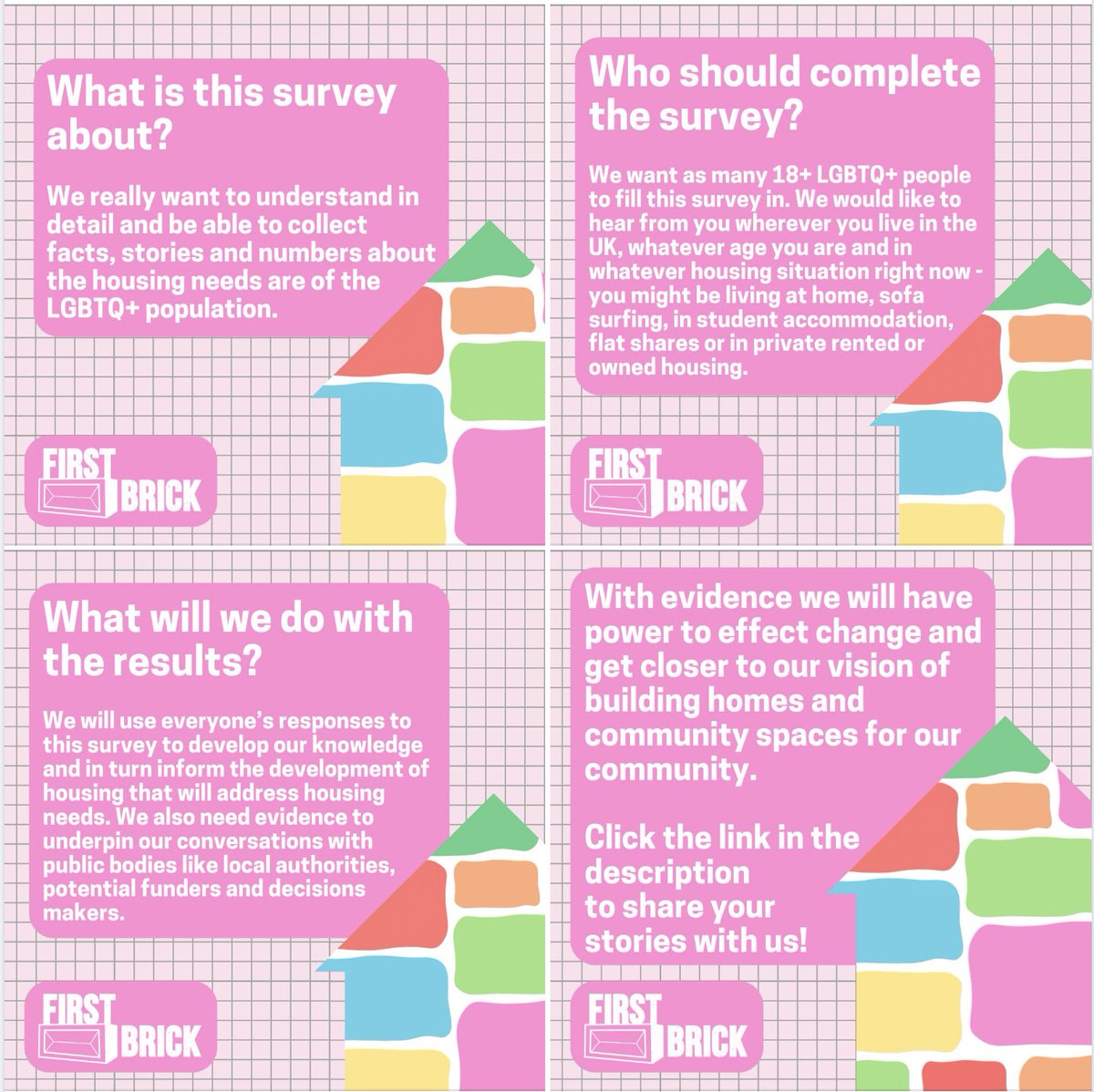 Three days left to help, by completing the LGBTQIA+ National Housing survey, have your story heard! You need to be over 18, identify as LGBTQIA and live in anywhere in the UK. Complete the survey here: tinyurl.com/firstbrickhous… #LGBTplusHM #HousingMatters #LGBTQIA