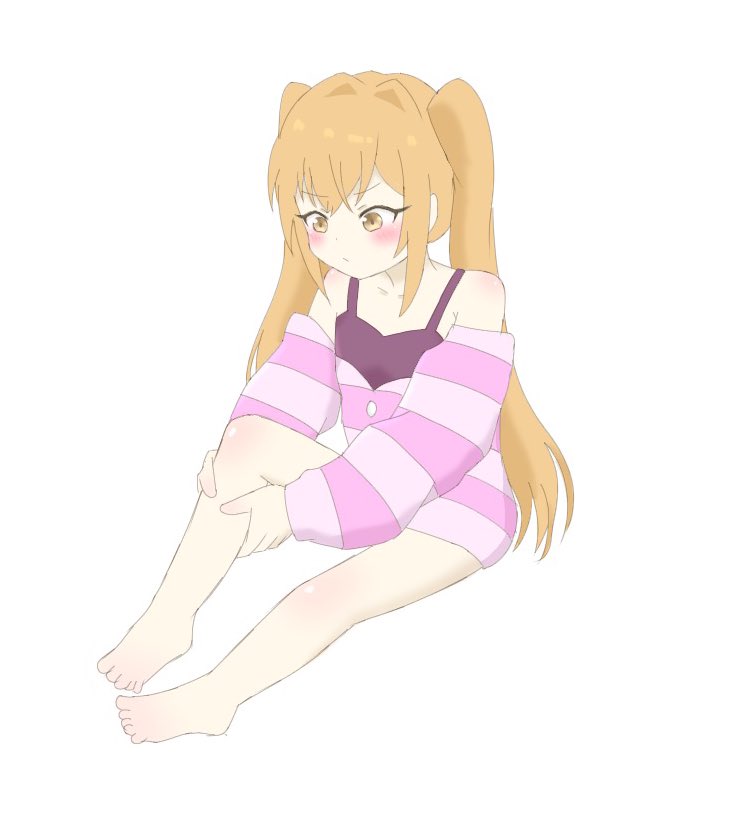 🦵39枚目🦵
唐音ちゃん足すごく細いからお風呂上がりとかマッサージしてるのかなぁ、という妄想イラスト☺️💭
努力家さんかな？🧡
 #100カノ  #100カノファンアート 
 #ぷいの唐音ちゃん100枚チャレンジ