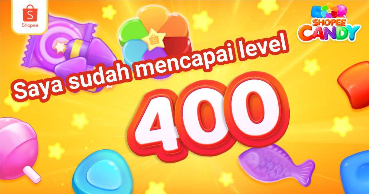 Saya berhasil melewati 400 di Shopee Candy!  shp.ee/6yu2matdjdj
