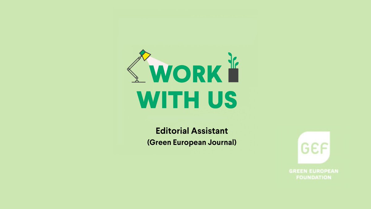 The <a href="/GreenEUJournal/">Green European Journal</a> is looking for an #EditorialAssistant!📢 

Do you have... 

🗣 Native English proficiency? 
📰 2 years of work experience? 
✒ Excellent editing skills?

📍 Position based in Brussels
🗓️Apply by 15th March 👉 link.gef.eu/editorial-assi…