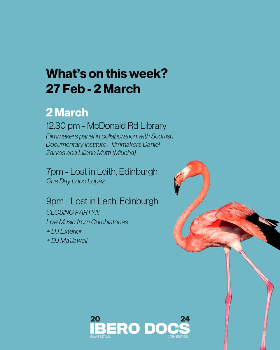 Updated programme for the 2nd week of IberoDocs ⤵️

Tickets are going fast with a few events and screenings now SOLD OUT!

Tickets left for Miúcha, Voice of Bossa Nova + One Day Lobo López + Filmmaker's panel + CLOSING PARTY! 🎉

iberodocs.org