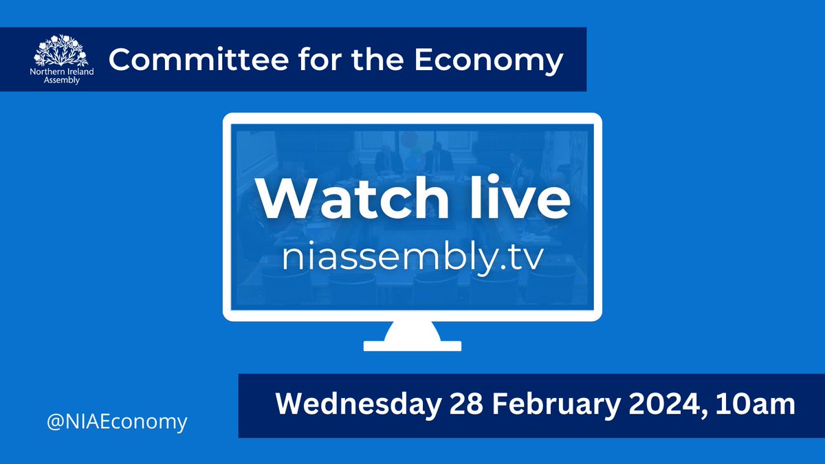 📺Watch live from 10am on niassembly.tv 📑On the agenda: 🔹Oral briefing from @Economy_NI Energy Group & Economic Strategy Group - final part of its First Day brief 🔹Oral briefing and update on the Independent Review of Invest NI & Invest NI Action Plan @InvestNI