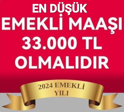 Sayın Erdoğan
Sayın Bakanlar
Lütfen biriniz bize 10 Bin Lira 
Emekli Maaşının yeterli
olduğunu çıkın TV'lerde
anlatın ve bizi ikna edin..
Yada lütfen gerçek maaşımızı 
33 Bin Liraya GÜNCELLEYİN
Teşekkürler

#EmekliOyuZulmünSonu