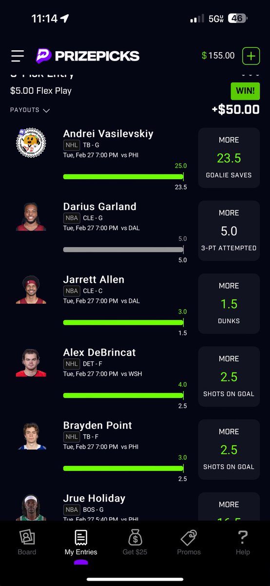 DFSNicholas's tweet image. Great  night on  @SleeperPicksHQ and @PrizePicks  Thanks @DFSArmy 💯