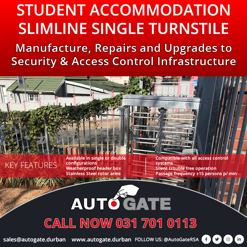 AutoGateRSA's tweet image. Secure your Student Accommodation with our Full Height Slimline Turnstiles. They are an excellent security solution, provides superior access control by both detecting and deterring unauthorized entries.