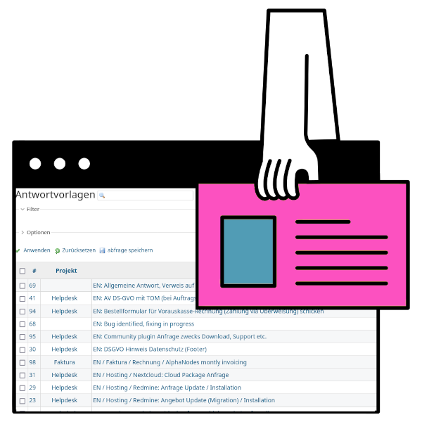 Looking for an option to use canned responses not only in helpdesk tickets - with the #ServiceDesk  #Plugin for #Redmine you are more flexible here. Learn more:  alphanodes.com/redmine-canned…