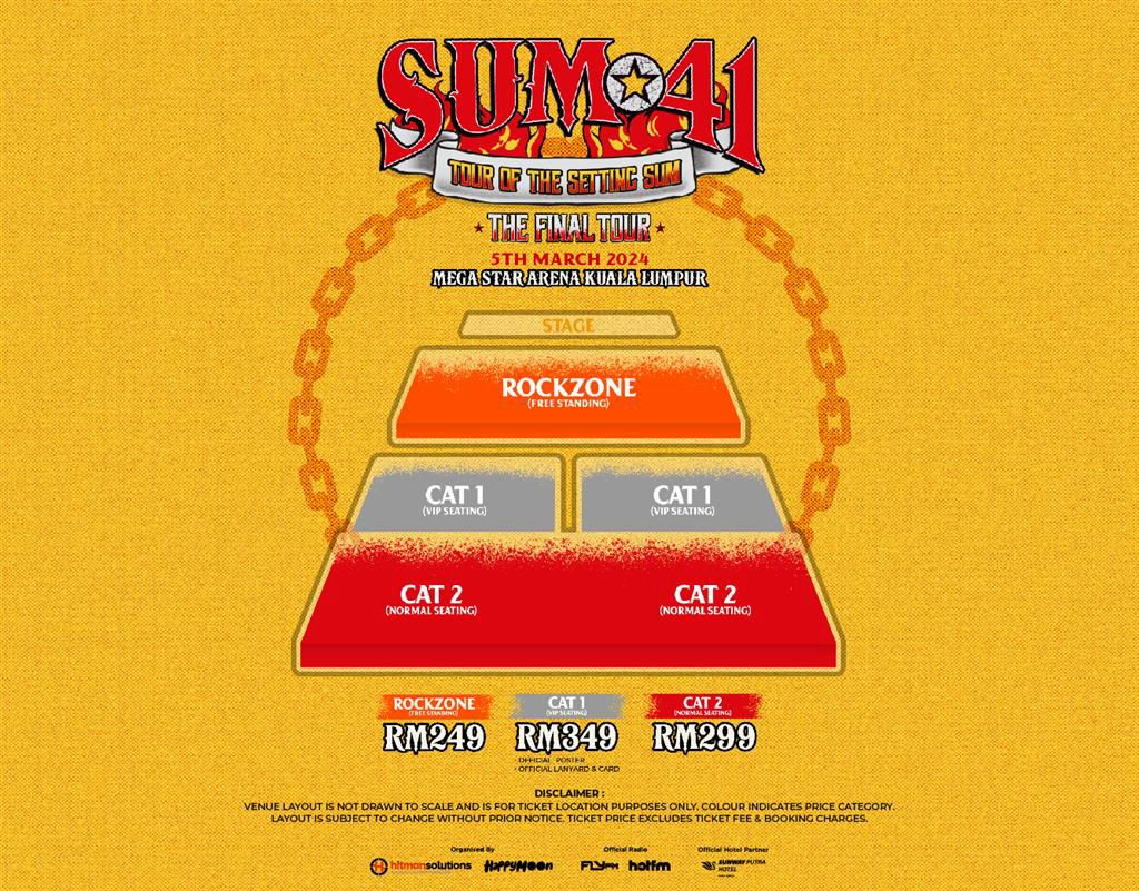 WTS Sum 41 Mega Star Arena Kuala Lumpur. 2 tickets Rockzone for RM450. Kindly dm @rrhlm