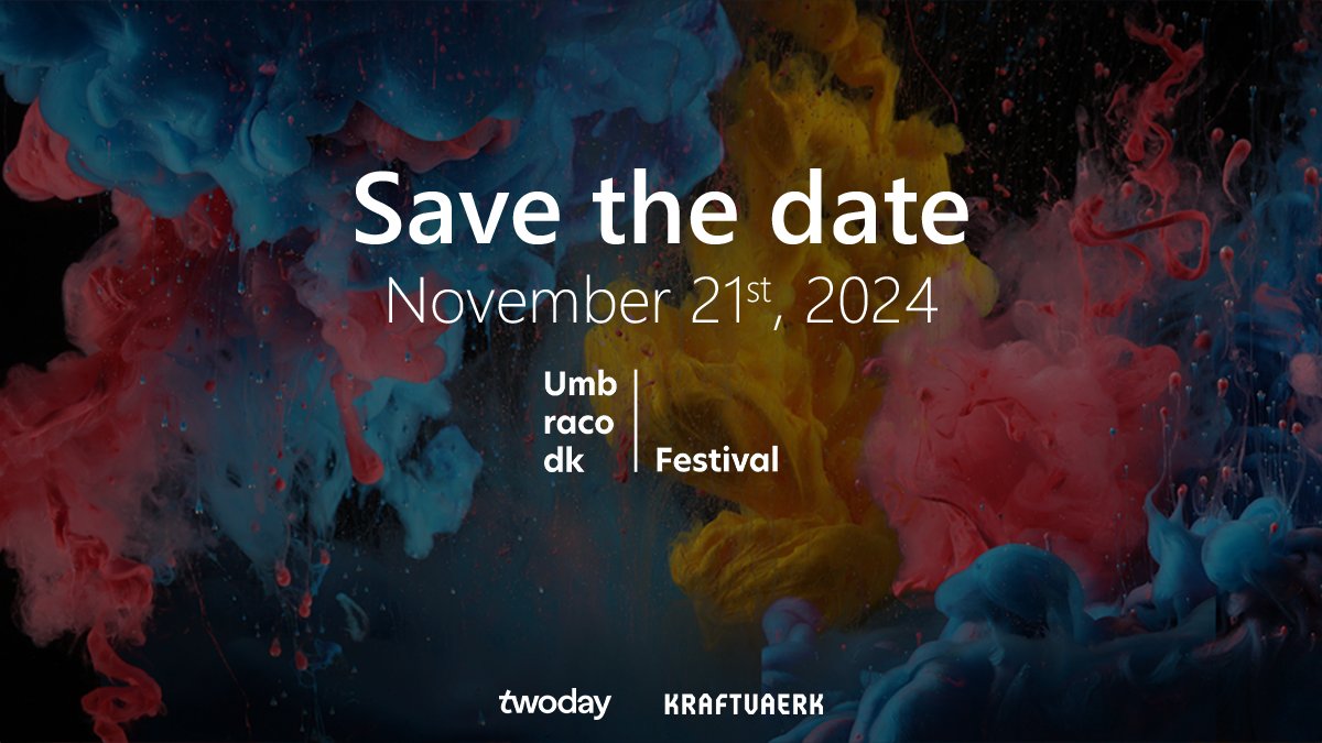 Save the date!
At Kraftvaerk we’re happy to announce that Umbraco DK Festival returns in 2024. And with a new partner aboard @co3_dk 

Save Nov. 21, 2024 for an awesome Umbraco DK Festival in Aarhus. More info will arrive soon

#umbdkfest #h5yr #twodayco3 #kraftvaerk <a href="/umbraco/">Umbraco HQ</a>