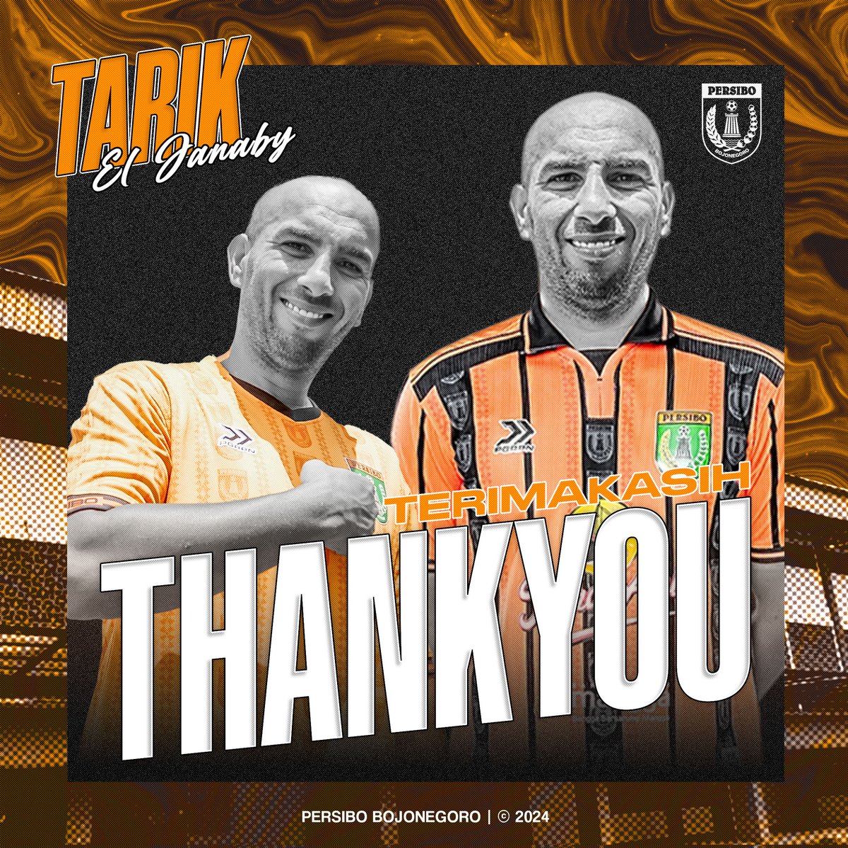 𝗧𝗵𝗮𝗻𝗸𝘆𝗼𝘂 𝗧𝗮𝗿𝗶𝗸 𝗘𝗹 𝗝𝗮𝗻𝗮𝗯𝘆.

Manajemen tim Persibo Bojonegoro mengucapkan terima kasih kepada Tarik El Janaby atas dedikasi nya selama Liga. 3 Jawa Timur 2023/2024.

Sukses dalam karir selanjutnya, papa.

🟠🟠

#Persibo #PersiboBojonegoro