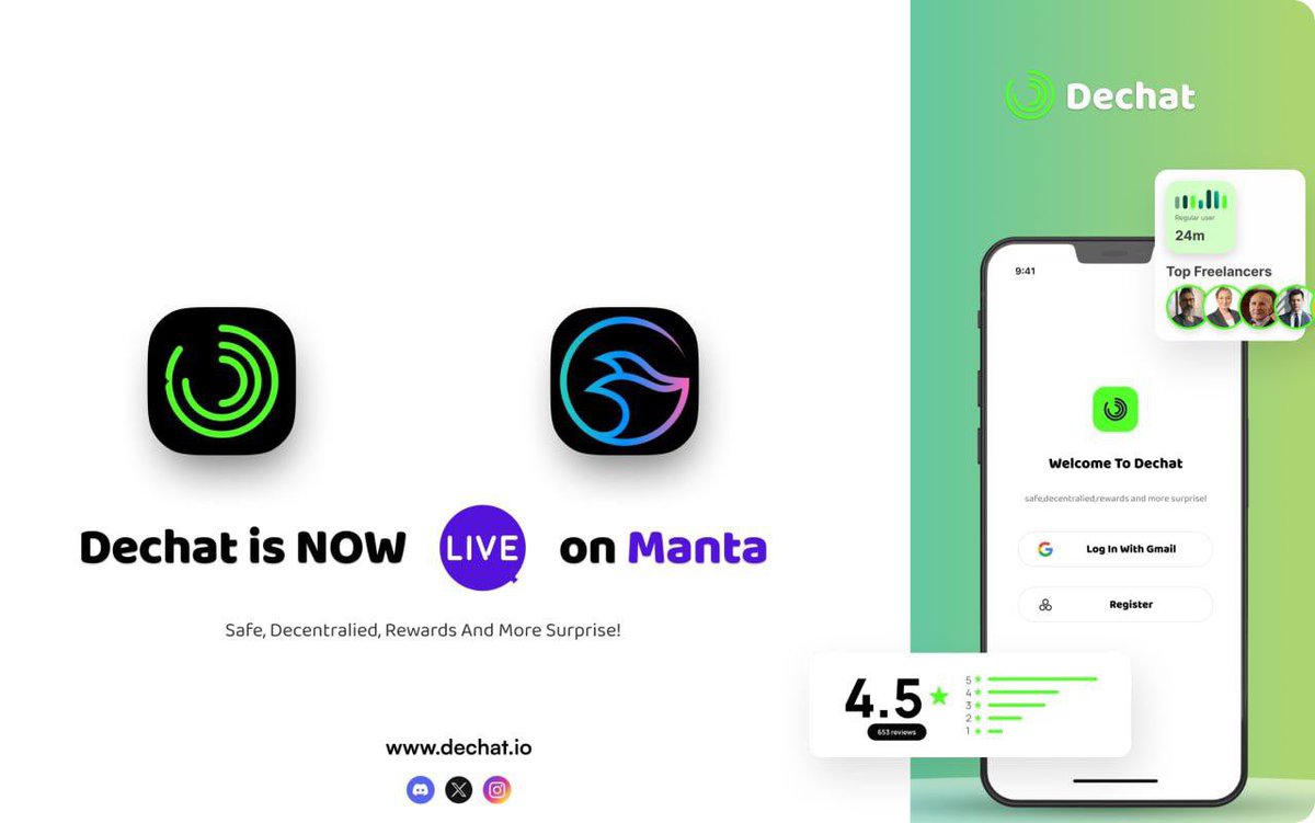 dechat_io's tweet photo. 🚀 Exciting News! 🚀

Dechat is now live on @MantaNetwork's #MantaPacific, the modular L2 ecosystem on Ethereum for next-generation dApps! Experience enhanced performance and security with our integration, scalable and secure through Celestia DA and Polygon zkEVM.

Dive into the future of decentralized communication today!