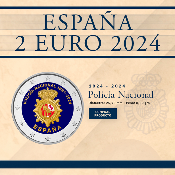 Moneda de 2 euros en conmemoración por el bicentenario de la Policía Nacional (1824 - 2024) a color.
lamasbolano.com/moneda-2-euro-…