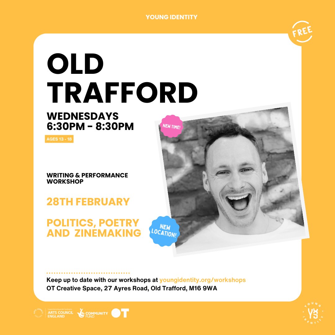 Exciting news! Our Old Trafford workshop is back this Wednesday with @ChristopherActB at OT Creative Space 🎉 Join us for a creative session filled with artistic expression and exploration. Workshop updates and registration: youngidentity.org/workshops 💫