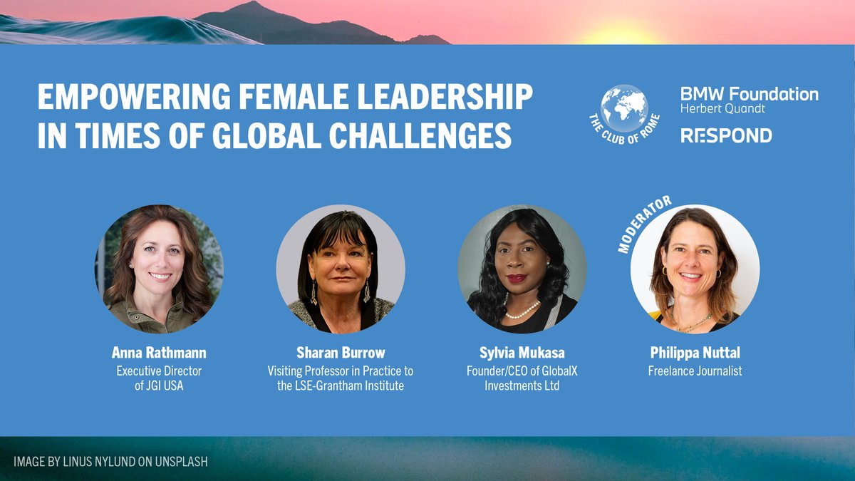 🔊 Empowering women as leaders brings fresh perspectives to global challenges. Tune into our podcast in collaboration with the @BMWFoundation featuring @SharanBurrow, @SylviaMukasa, and Anna Rathmann as they discuss the importance of female leadership 👉 clubofrome.podbean.com/e/empowering-f…