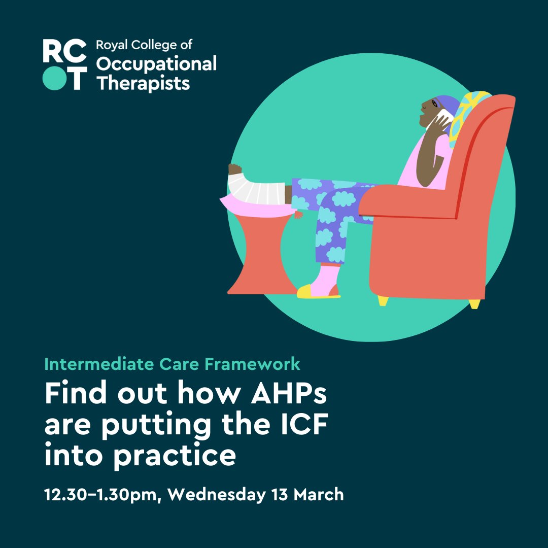 Have you seen @NHSEngland's Intermediate Care Framework (ICF)? 📚 At our webinar on Wednesday 13 March, you can learn how AHPs are putting the framework into action and how you can use it within your own practice. Find out more and how you can join: loom.ly/3svnt8I