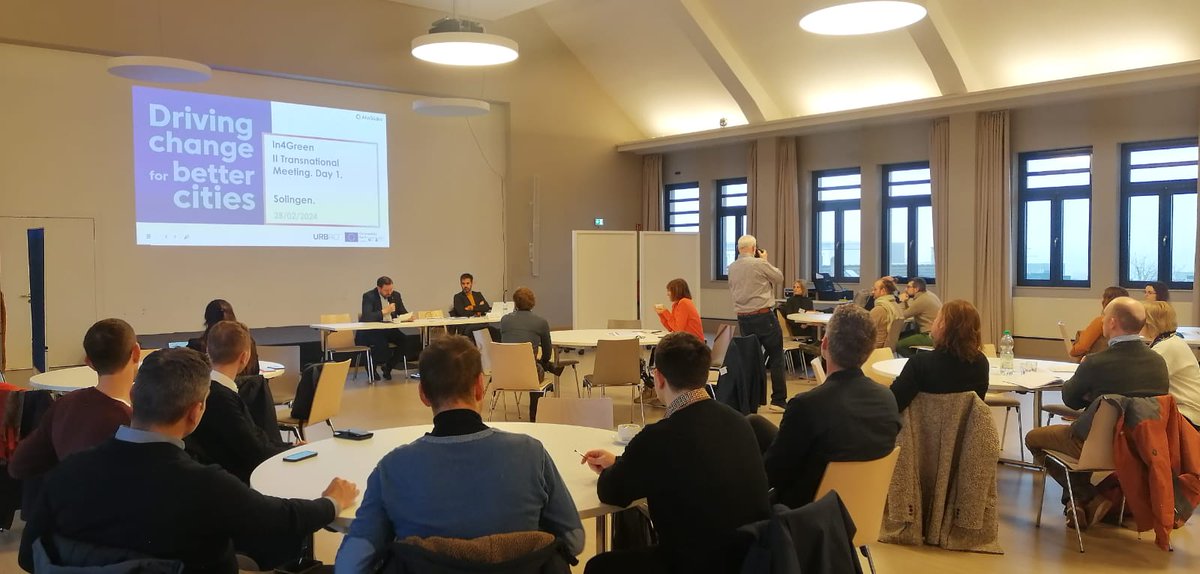 #AraMateix 2a trobada #In4Green a Solingen per avançar en l'elaboració d'un pla d'acció per al foment de la #Sostenibilitat a les àrees d'activitat econòmica industrial.

🇪🇺El projecte transcorrerà entre 2023 i 2025 i es treballa amb un grup de suport local a cada ciutat sòcia