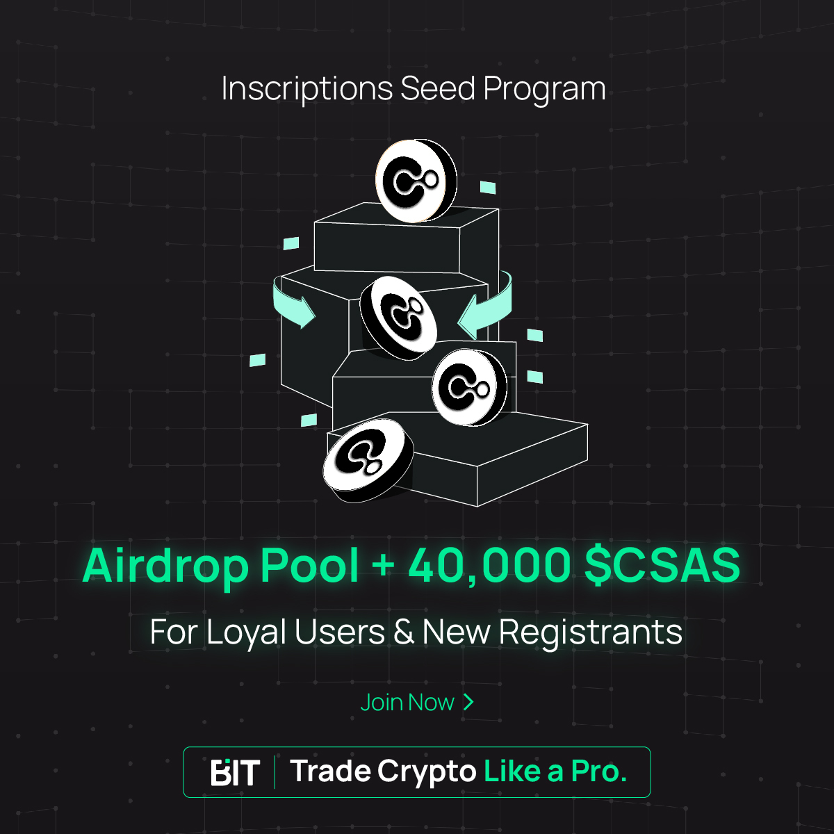 🪂 #Airdrop Alert!

🎁 As part of our #Inscriptions Seed Program, we have #CSAS goodies for New and Existing users on #BIT

Details found here:
helpcenter.bit.com/hc/en-us/artic…

<a href="/comsats_io/">Comsats</a>