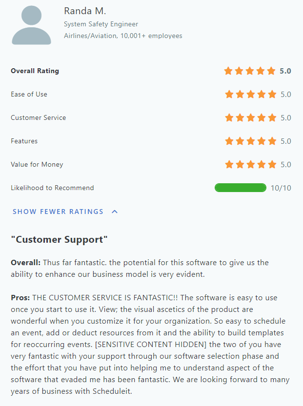 Understand your customer needs and get some social proof. Asking for customer reviews, good or bad, are great for learning. Thanks to Randa for your review on G2! - scheduleit.com