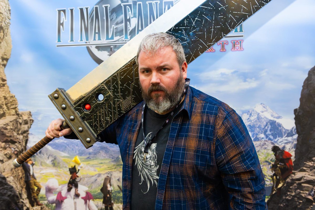 “Come at me, bro!”

The photo collection from #KupoCon’s Rebirth launch event is now available and the extremely wonderful <a href="/EricMetzloff/">Eric Metzloff</a> has captured this haggard  SOLDIER in all his glory.

Buster Sword created by <a href="/SpinDashDude/">SpinDashDude - 🔴Streaming FFVII Rebirth</a>