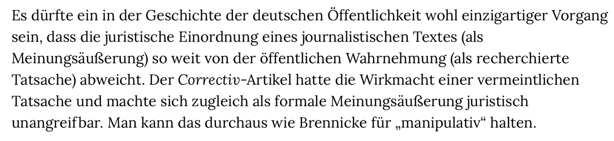 Die "Correctiv"-Affaire ist der größte Medienskandal in der Geschichte der Bundesrepublik Deutschland – und zwar deswegen, weil es noch nie so ein Mißverhältnis von geglaubten und wirklich veröffentlichten Tatsachen gegeben hat. Es gibt hier nur Tamtam – aber Tagesschau und DLF
