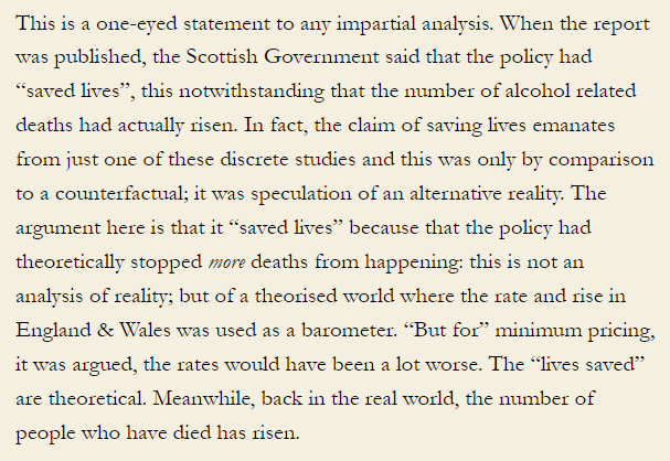 For the love of god can we stop this stupid war on 'counterfactuals' as some kind of bogeyman. If you want to make *any* assessment of the effects of an intervention, you need to estimate what would have happened without it. licensinglaws.wordpress.com/2024/02/22/the…