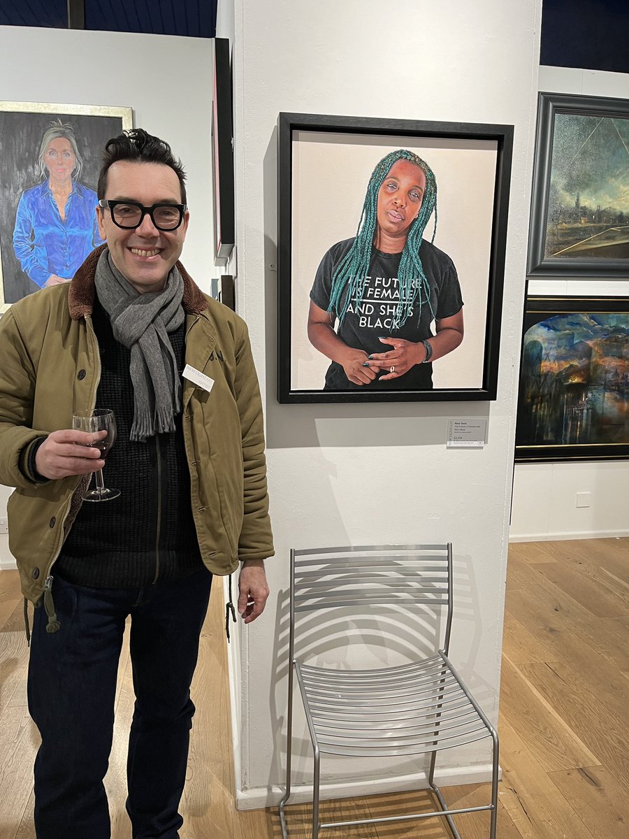 peterdavis_art's tweet image. Fantastic evening at the opening of the @newlightart  #newlightprizeexhibition at #BanksideGallery in London last night (on until Sunday 3rd March). My painting "The Future is Female and She's Black" is in the show, alongside lots of incredible work by other #northernartists